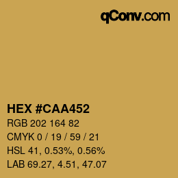 Color code: HEX #CAA452 | qconv.com