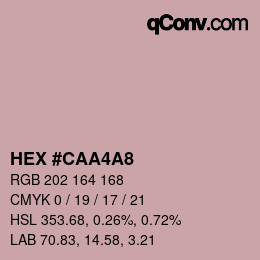 Color code: HEX #CAA4A8 | qconv.com