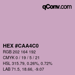 Color code: HEX #CAA4C0 | qconv.com