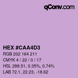 カラーコード: HEX #CAA4D3 | qconv.com