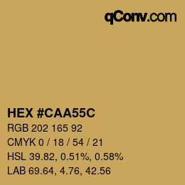 Color code: HEX #CAA55C | qconv.com