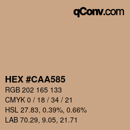 カラーコード: HEX #CAA585 | qconv.com