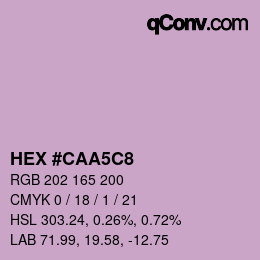颜色代码: HEX #CAA5C8 | qconv.com