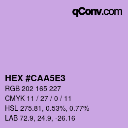 Color code: HEX #CAA5E3 | qconv.com