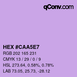 Farbcode: HEX #CAA5E7 | qconv.com