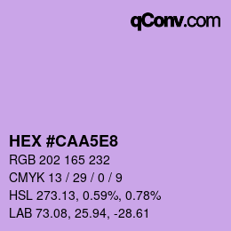 カラーコード: HEX #CAA5E8 | qconv.com