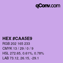 颜色代码: HEX #CAA5E9 | qconv.com