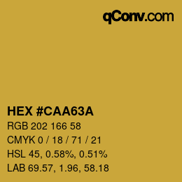 Color code: HEX #CAA63A | qconv.com