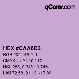 Color code: HEX #CAA6D3 | qconv.com
