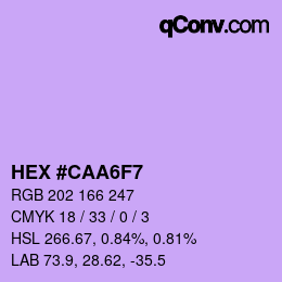 颜色代码: HEX #CAA6F7 | qconv.com
