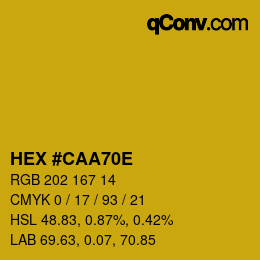 Color code: HEX #CAA70E | qconv.com