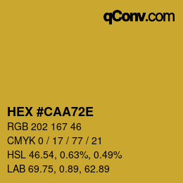 Color code: HEX #CAA72E | qconv.com