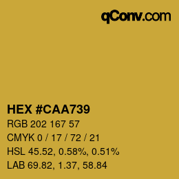 Color code: HEX #CAA739 | qconv.com
