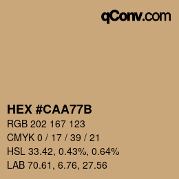 Color code: HEX #CAA77B | qconv.com
