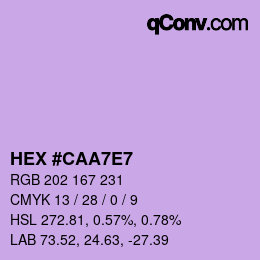 Color code: HEX #CAA7E7 | qconv.com