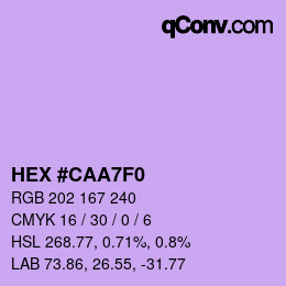 Color code: HEX #CAA7F0 | qconv.com