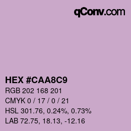 Color code: HEX #CAA8C9 | qconv.com
