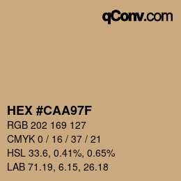 カラーコード: HEX #CAA97F | qconv.com
