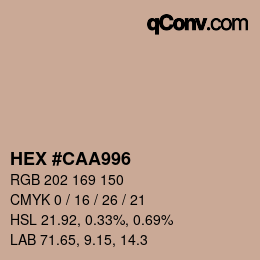 Color code: HEX #CAA996 | qconv.com