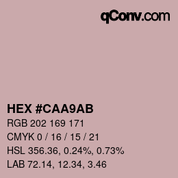 Color code: HEX #CAA9AB | qconv.com