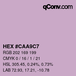 Color code: HEX #CAA9C7 | qconv.com
