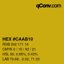 Color code: HEX #CAAB10 | qconv.com