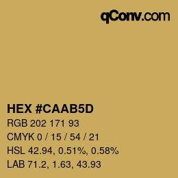 Color code: HEX #CAAB5D | qconv.com