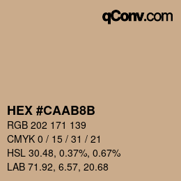 Color code: HEX #CAAB8B | qconv.com