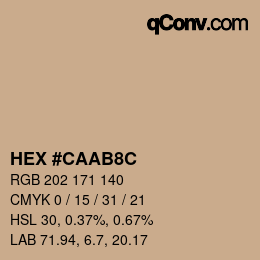 Color code: HEX #CAAB8C | qconv.com