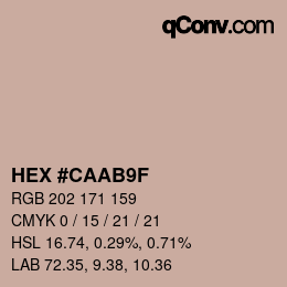 Color code: HEX #CAAB9F | qconv.com