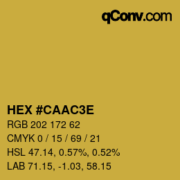 Color code: HEX #CAAC3E | qconv.com