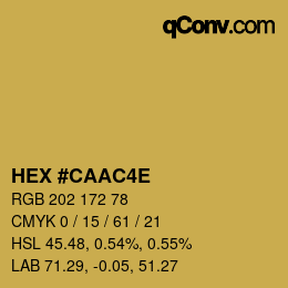 Farbcode: HEX #CAAC4E | qconv.com