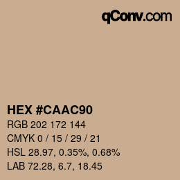 颜色代码: HEX #CAAC90 | qconv.com