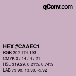 Farbcode: HEX #CAAEC1 | qconv.com