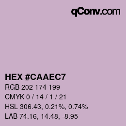 Color code: HEX #CAAEC7 | qconv.com