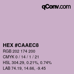Color code: HEX #CAAEC8 | qconv.com