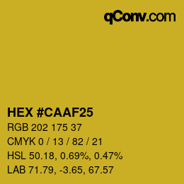 カラーコード: HEX #CAAF25 | qconv.com