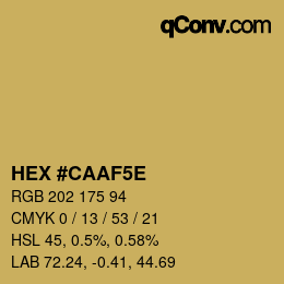 カラーコード: HEX #CAAF5E | qconv.com