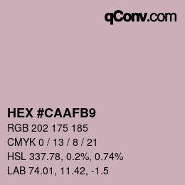 Farbcode: HEX #CAAFB9 | qconv.com