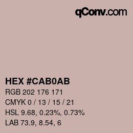 Farbcode: HEX #CAB0AB | qconv.com