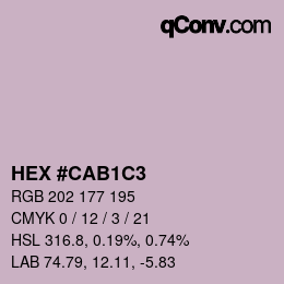 Color code: HEX #CAB1C3 | qconv.com