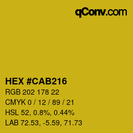 Color code: HEX #CAB216 | qconv.com