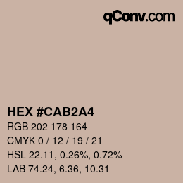 カラーコード: HEX #CAB2A4 | qconv.com