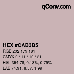 Color code: HEX #CAB3B5 | qconv.com