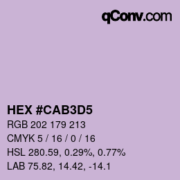 Color code: HEX #CAB3D5 | qconv.com