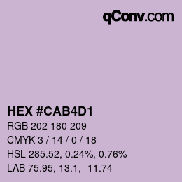 Color code: HEX #CAB4D1 | qconv.com