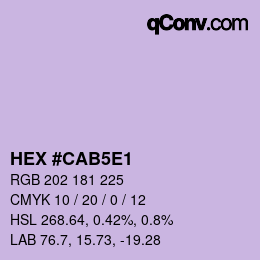 Color code: HEX #CAB5E1 | qconv.com