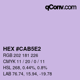 Color code: HEX #CAB5E2 | qconv.com