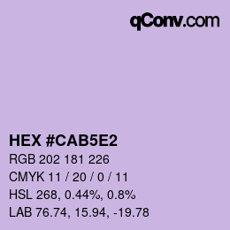 カラーコード: HEX #CAB5E2 | qconv.com
