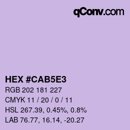カラーコード: HEX #CAB5E3 | qconv.com